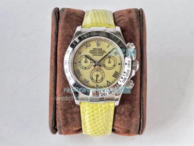 Swiss Replica Rolex Cosmograph Daytona Yellow Mother of Pearl Watch